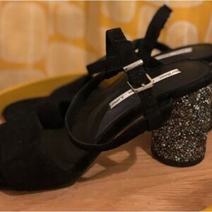 Sergio Rossi Black Sparkle Heels